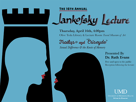 Jankofsky Lecture, April 16, 4:00 p.m., Tweed Musem of the Arts
